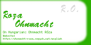 roza ohnmacht business card